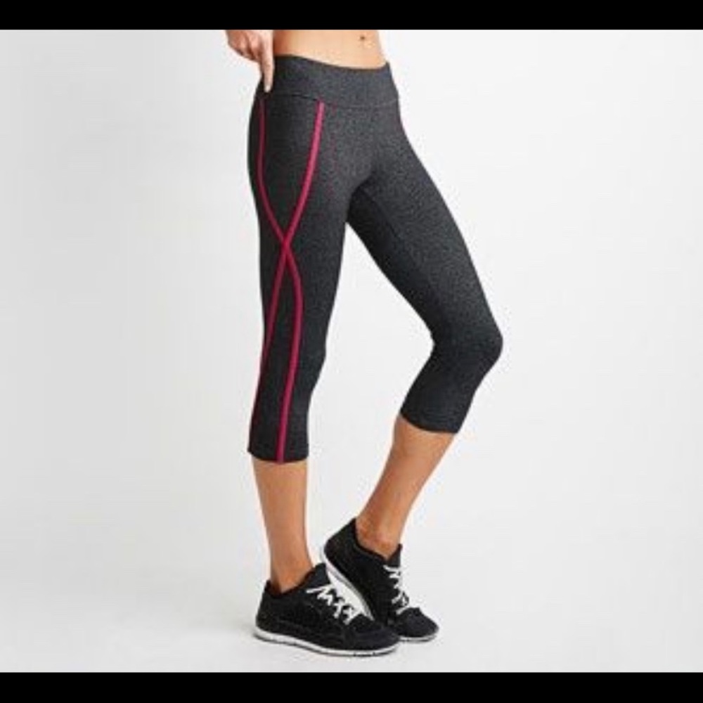 Athletic Capris - Dark Blue and Pink